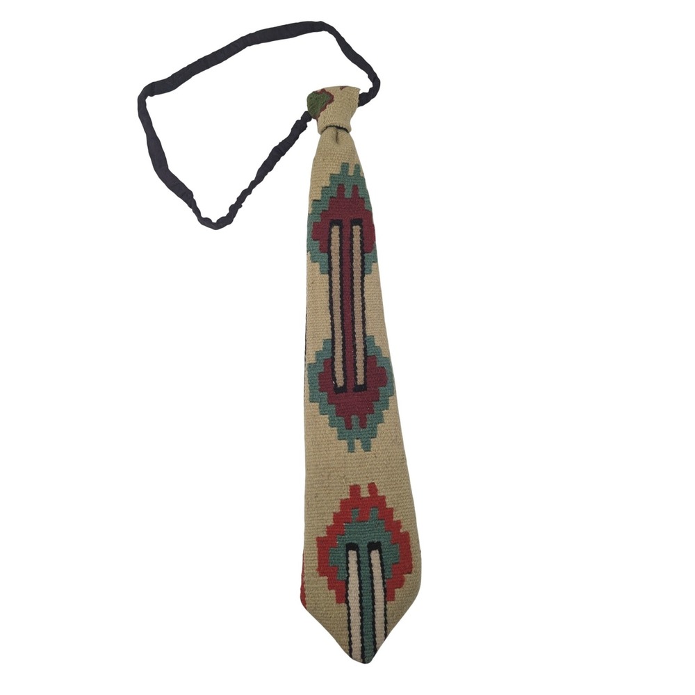 Matt Camron Kilim Wool Necktie Clip On Southwestern Geometric Woven Tribal Aztec